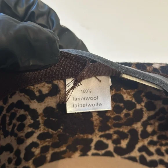 Grevi leopard Wool felt fedora Hat Women’s OS Made In Italy